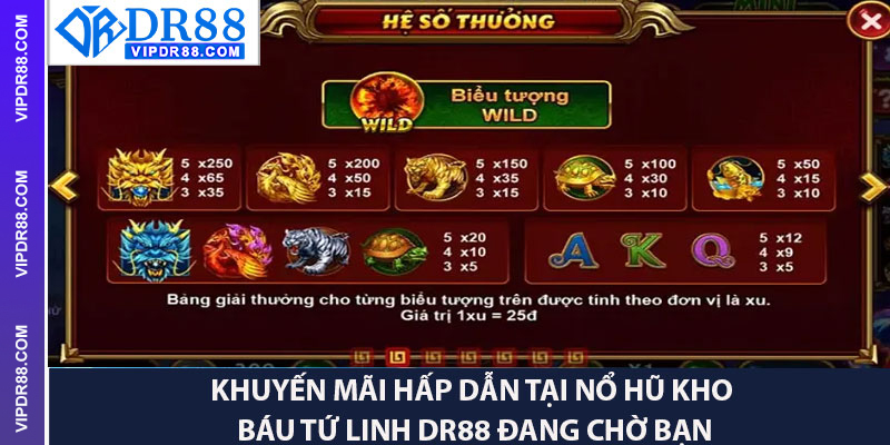 Khuyến Mãi Hấp Dẫn Tại Nổ Hũ Kho Báu Tứ Linh DR88 Đang Chờ Bạn